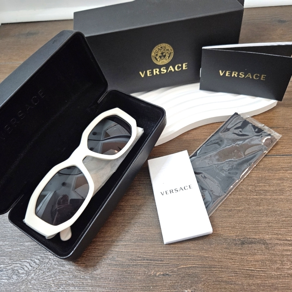 New Versace White Sunglasses - 53mm
